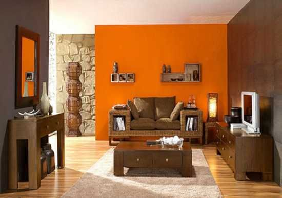 Warna oranye cocok dipadukan dengan warna coklat hangat